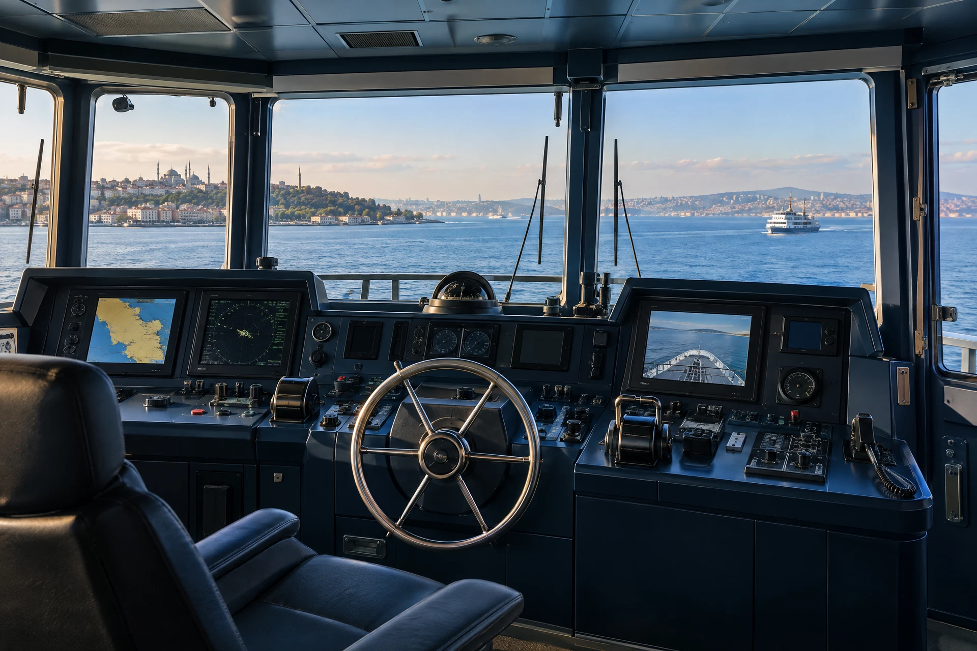 Panoramik deniz manzaralı konsept kaptan köşkü